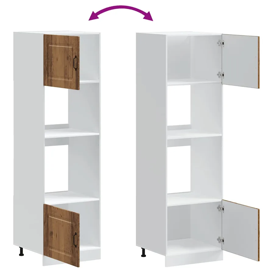 Armoires de four 2 pièces "Kalmar" Bois d'ingénierie ancien - 8