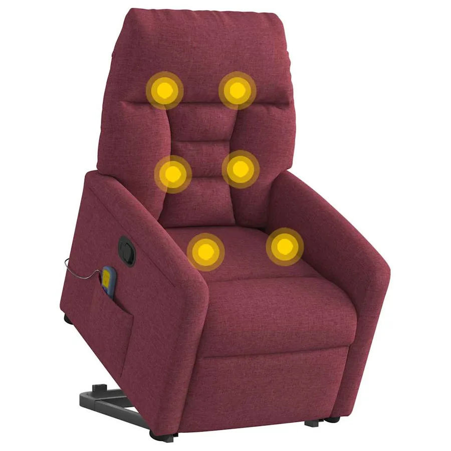 Fauteuil inclinable de massage Rouge bordeaux Tissu - 3