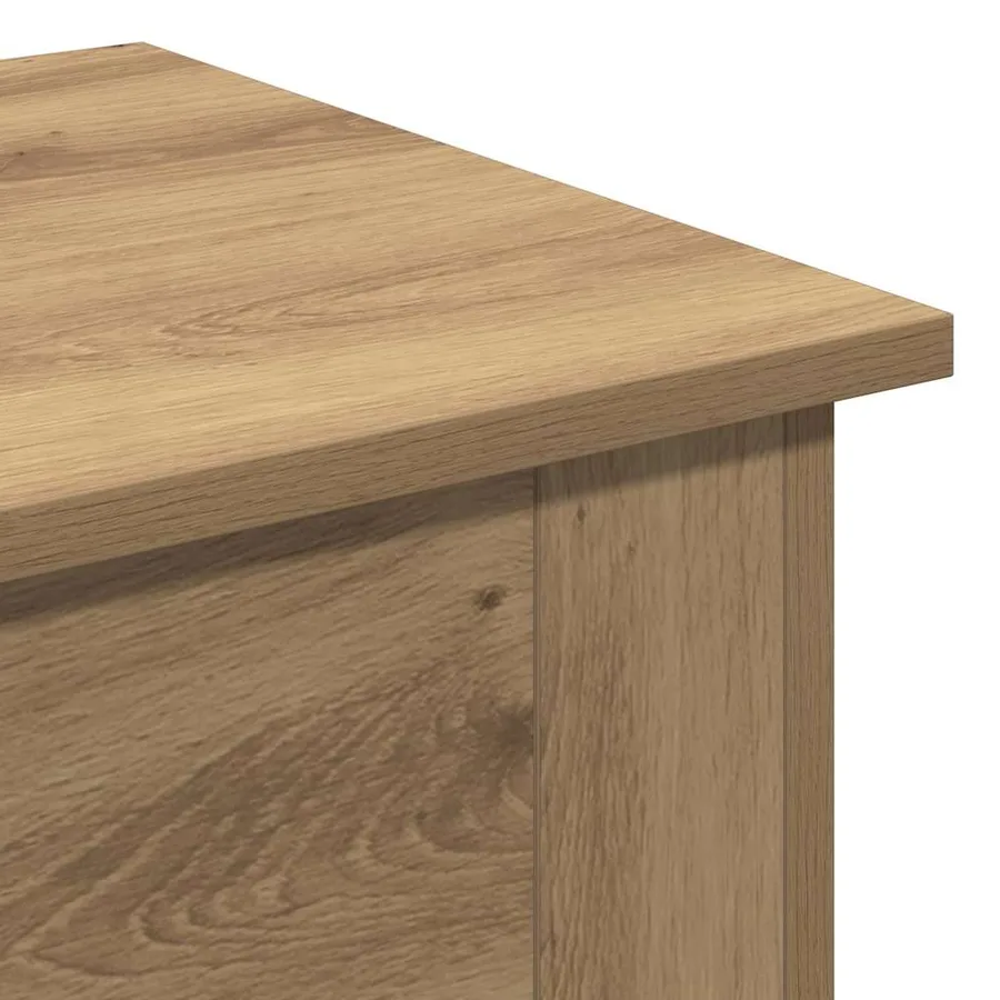 Table basse chêne artisanal 40x40x42 cm bois d'ingénierie - 7