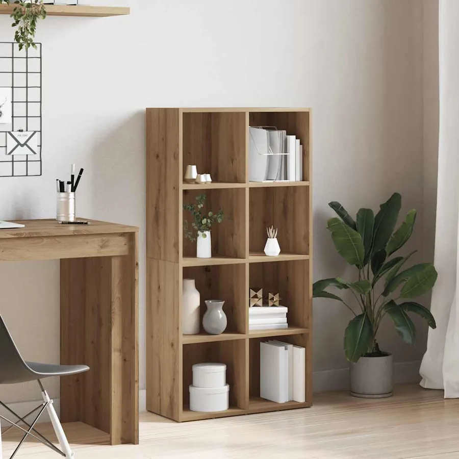 Bibliothèque chêne artisanal 66x30x130 cm bois d'ingénierie