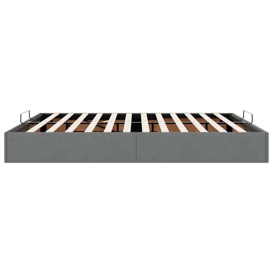 Cadre de lit ottoman sans matelas gris foncé 160x200 cm tissu - 8