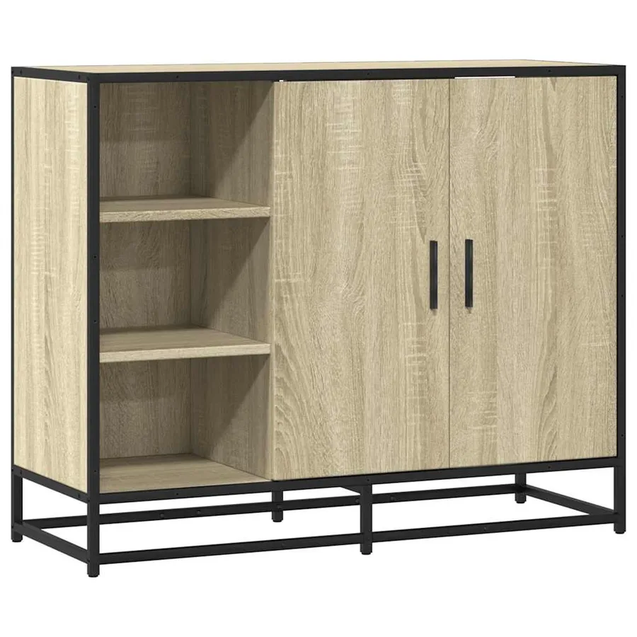 Buffet chêne sonoma 92x35x76 cm bois d'ingénierie - 2