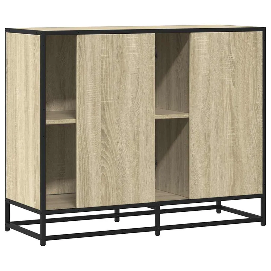 Buffet chêne sonoma 92x35x76 cm bois d'ingénierie - 6