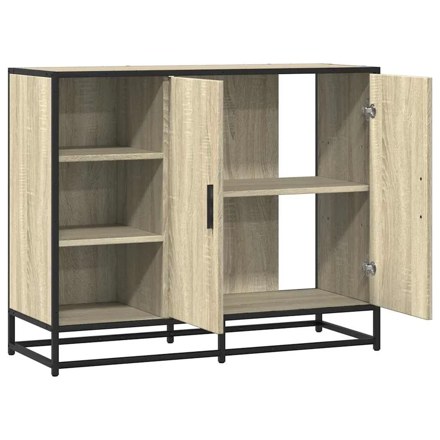 Buffet chêne sonoma 92x35x76 cm bois d'ingénierie - 7