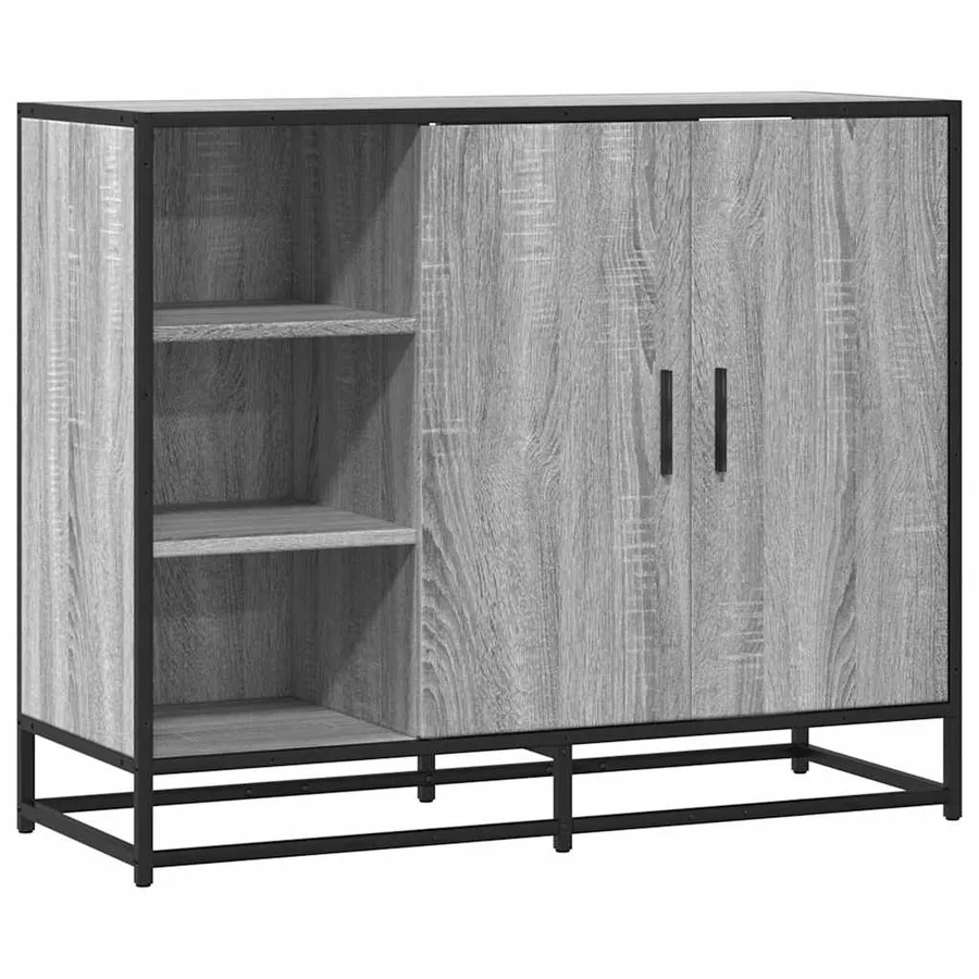Buffet sonoma gris 92x35x76 cm bois d'ingénierie - 2