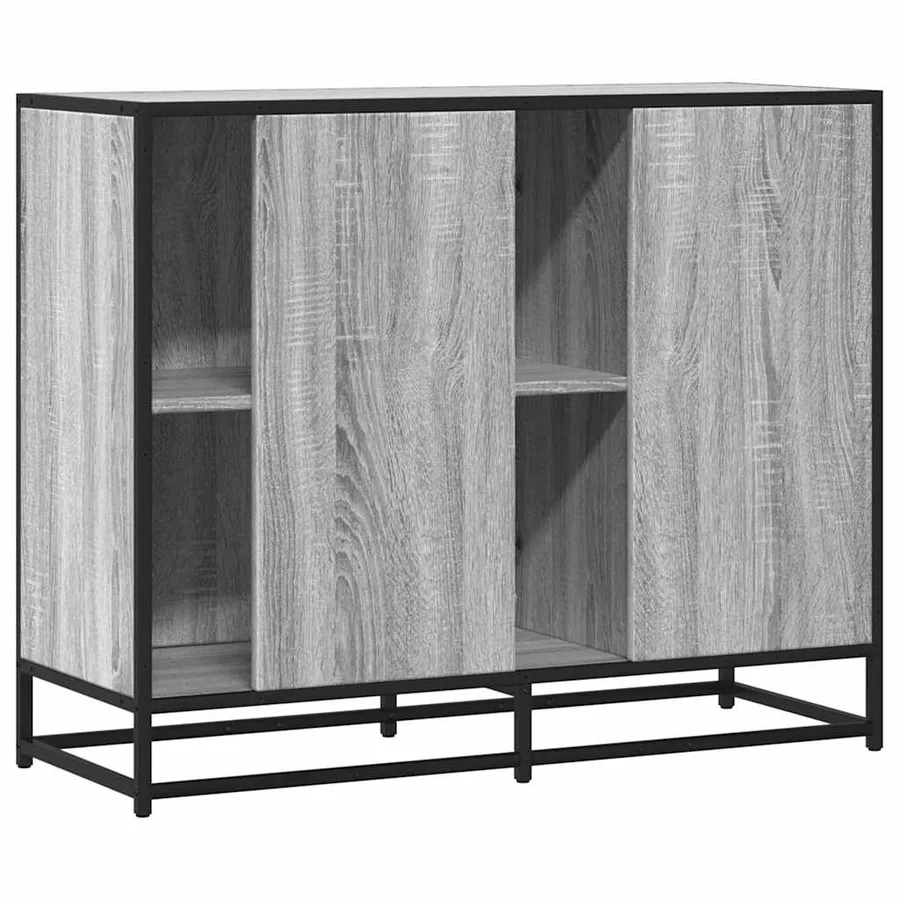 Buffet sonoma gris 92x35x76 cm bois d'ingénierie - 6