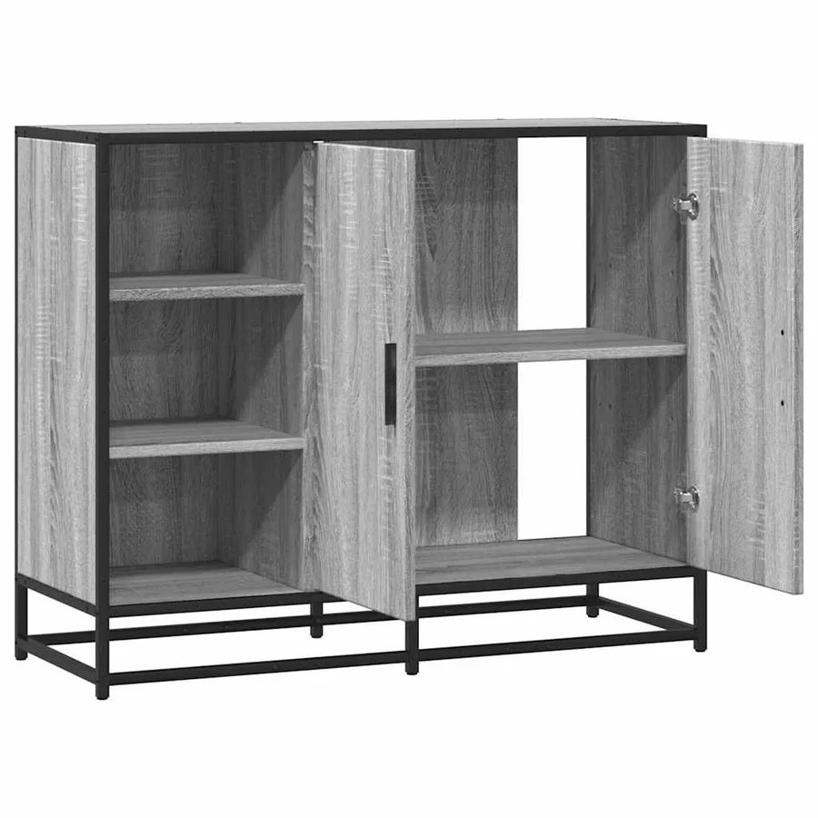 Buffet sonoma gris 92x35x76 cm bois d'ingénierie - 7