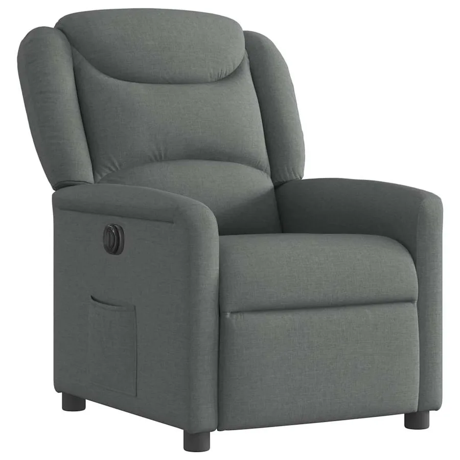 Fauteuil inclinable électrique Gris foncé Tissu - 4