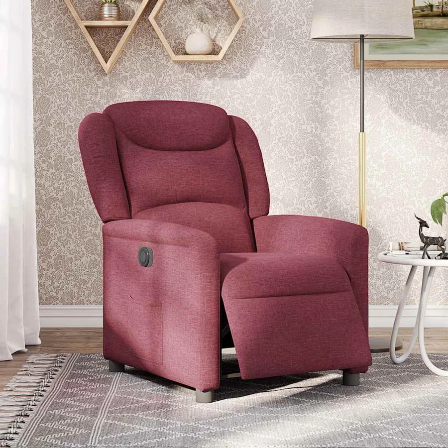 Fauteuil inclinable électrique Rouge bordeaux Tissu - 2