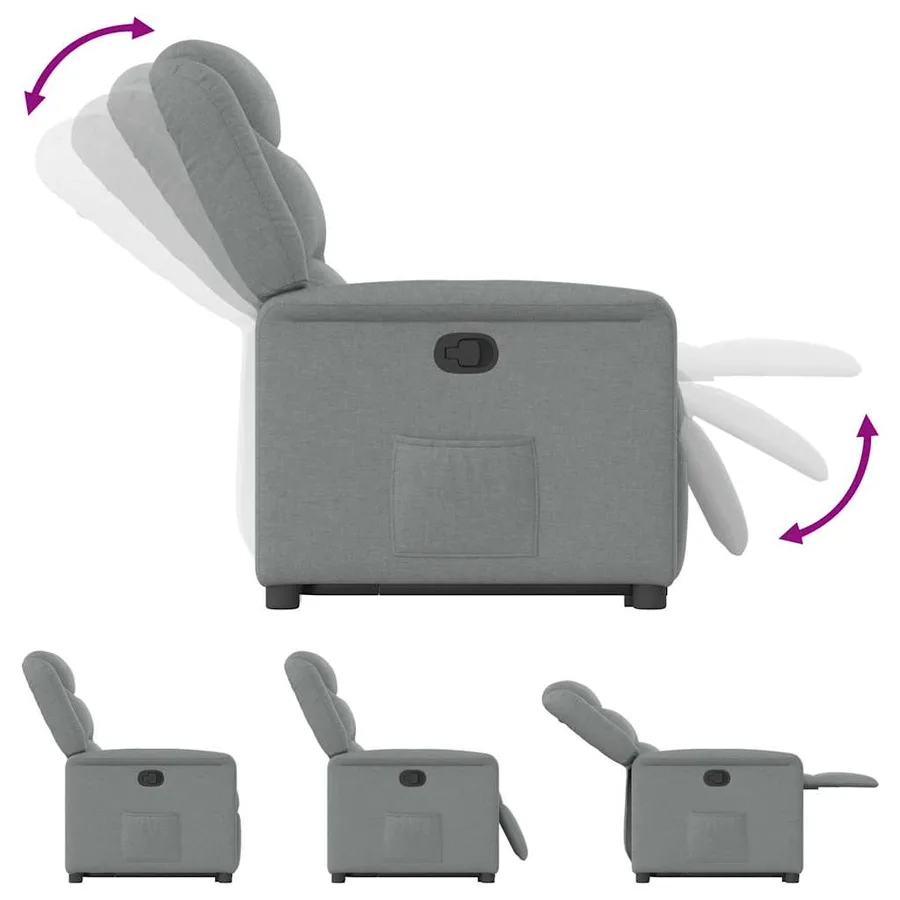Fauteuil inclinable Gris clair Tissu - 9