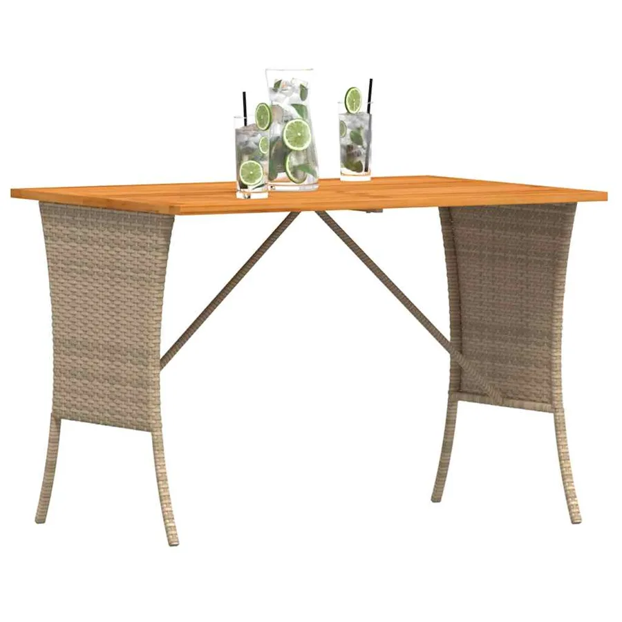 Table de jardin avec dessus en bois d'acacia beige 105x75x72 cm - 4
