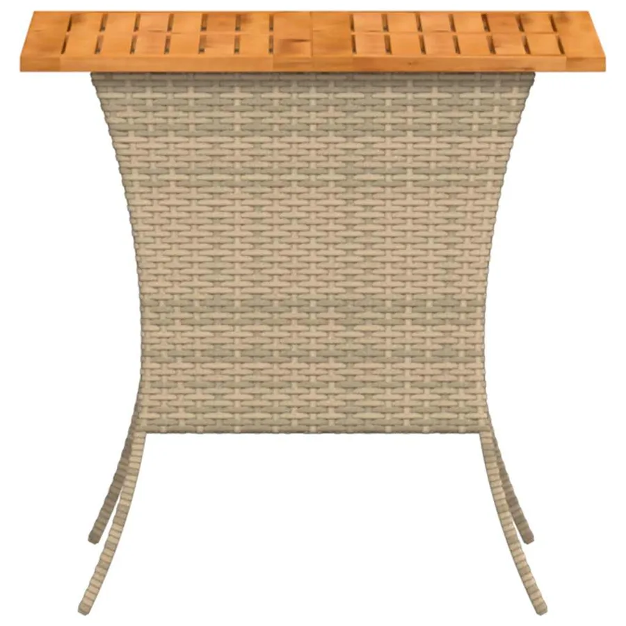 Table de jardin avec dessus en bois d'acacia beige 105x75x72 cm - 6
