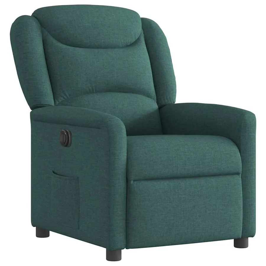 Fauteuil inclinable électrique Vert foncé Tissu - 4