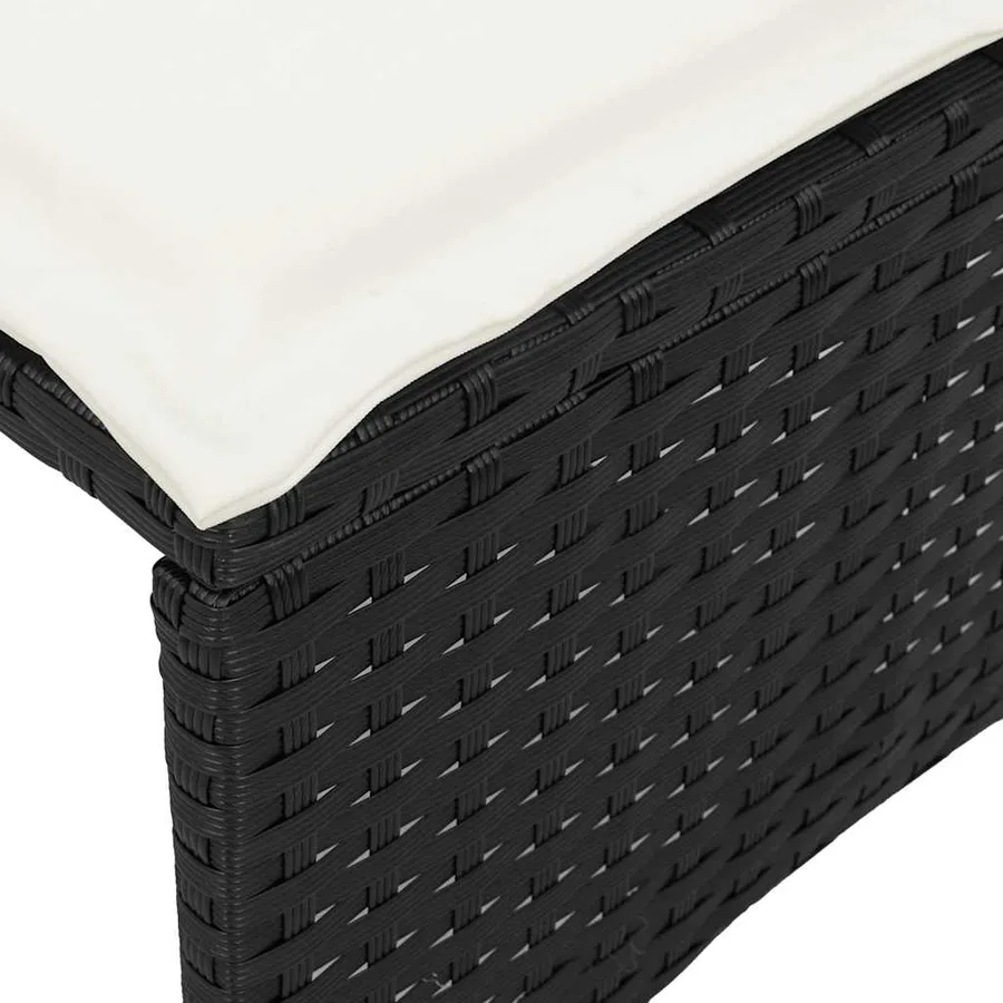 Ensemble à manger de jardin avec coussins 3 pcs Noir - 10