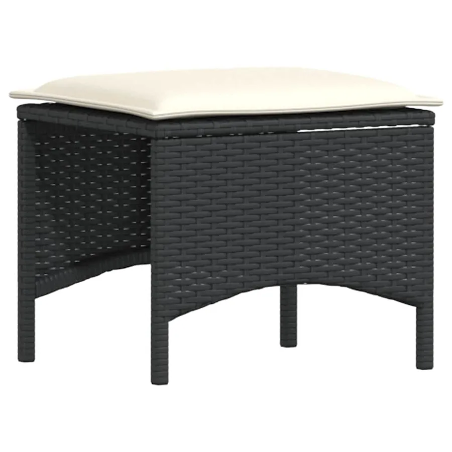 Ensemble à manger de jardin avec coussins 3 pcs Noir - 6