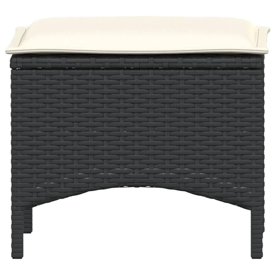 Ensemble à manger de jardin avec coussins 3 pcs Noir - 8