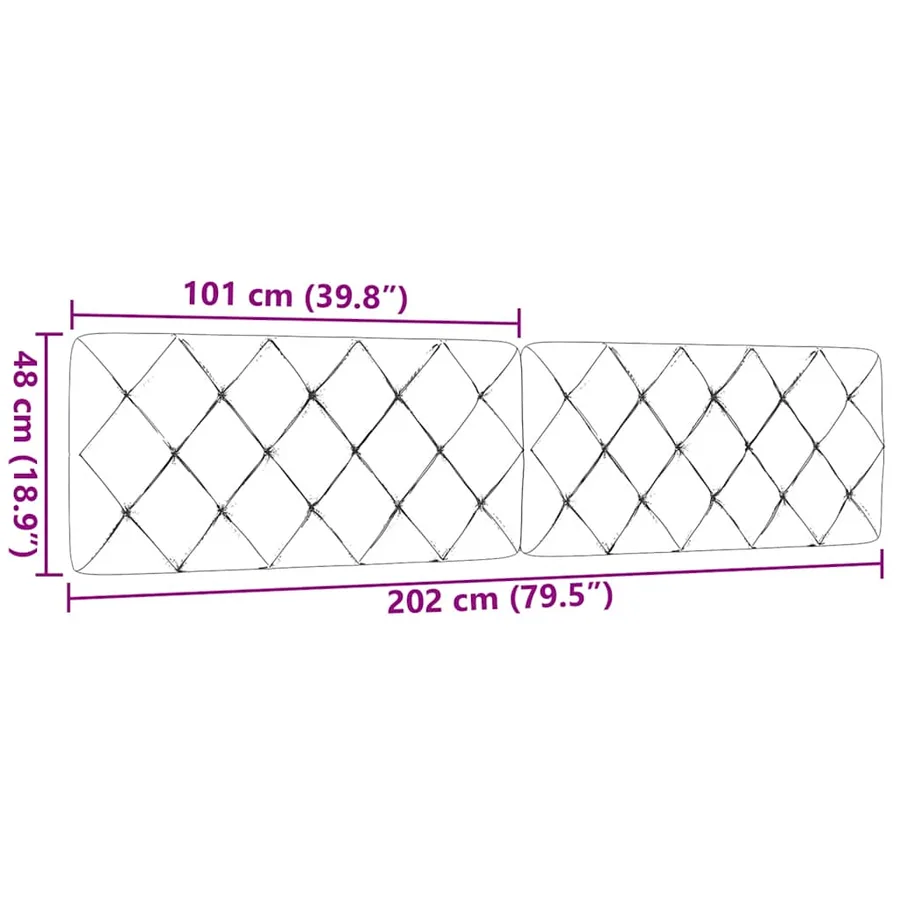 Coussin de tête de lit bleu 200 cm tissu - 9