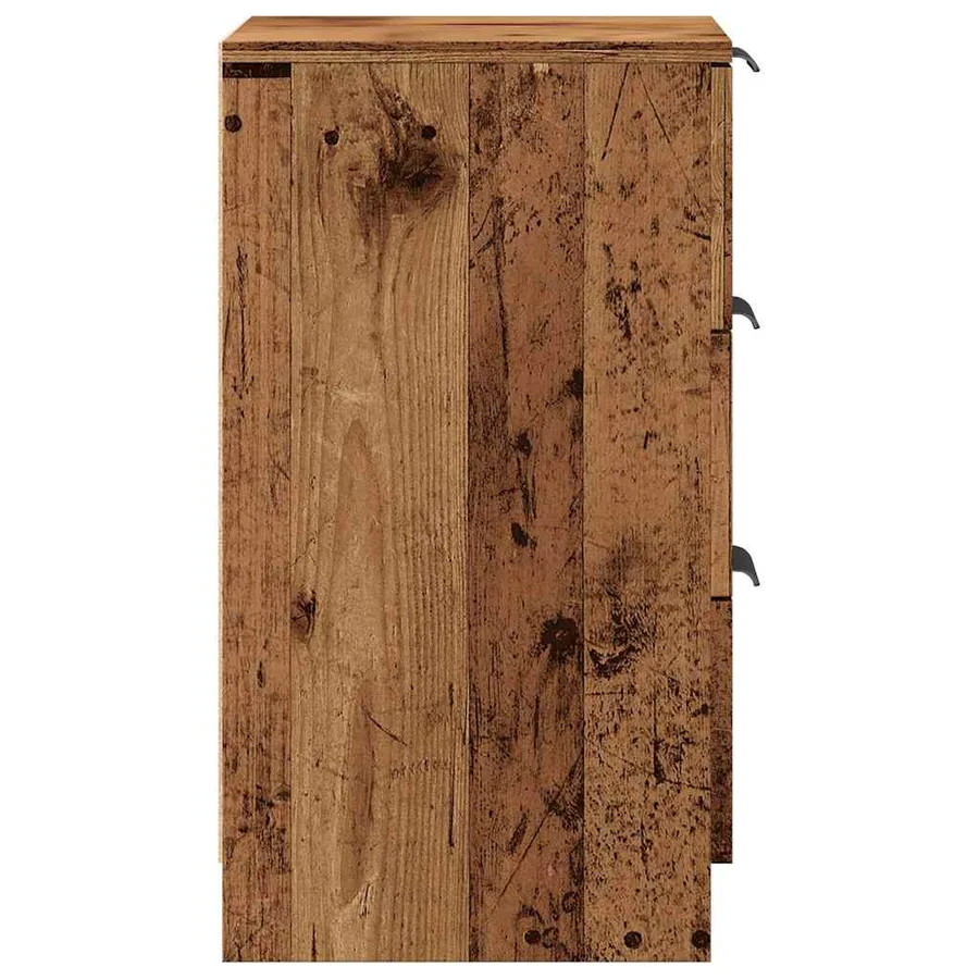 Table de chevet vieux bois 40x36x65 cm bois d'ingénierie - 7