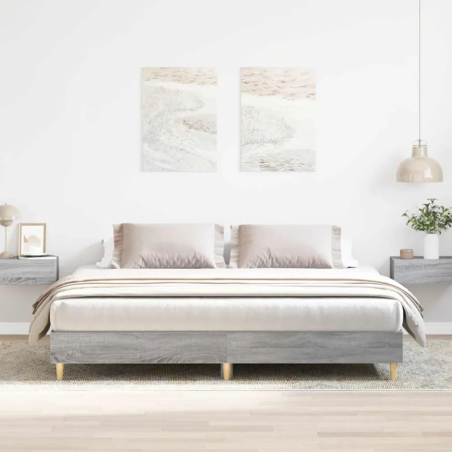 Cadre de lit sans matelas sonoma gris 180x200 cm