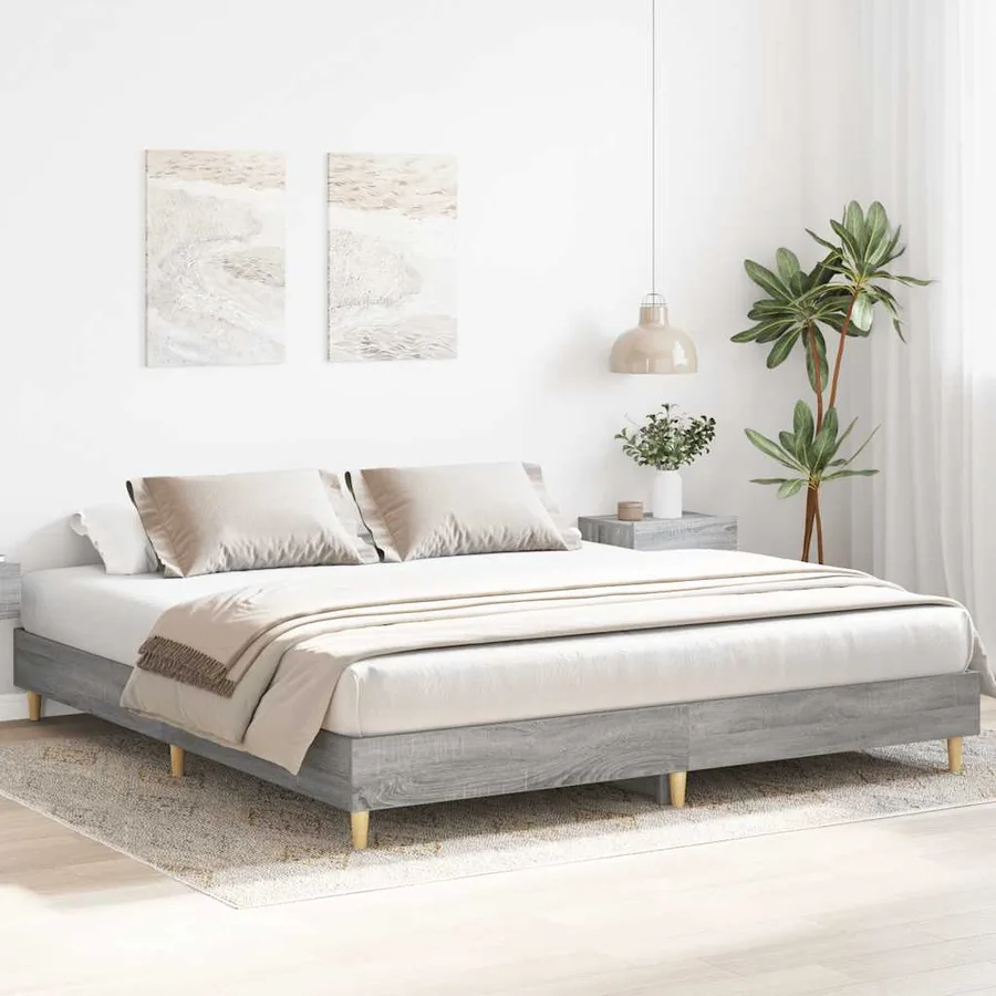 Cadre de lit sans matelas sonoma gris 180x200 cm - 3