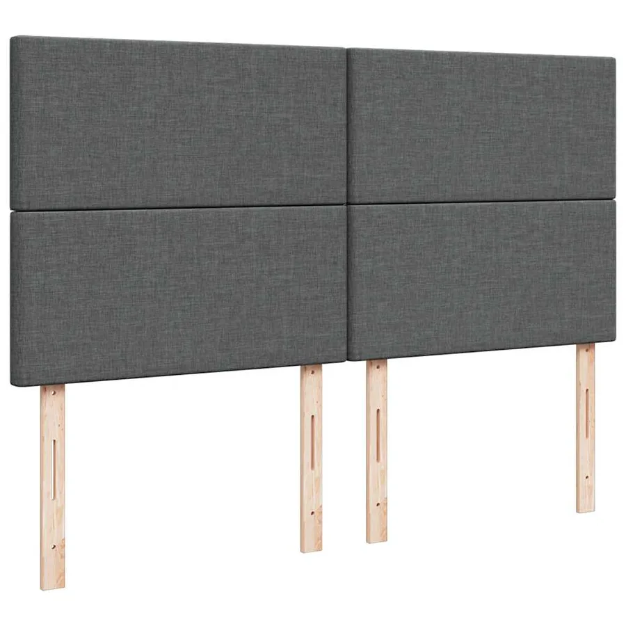 Cadre de lit ottoman avec matelas gris foncé 200x200cm tissu - 10