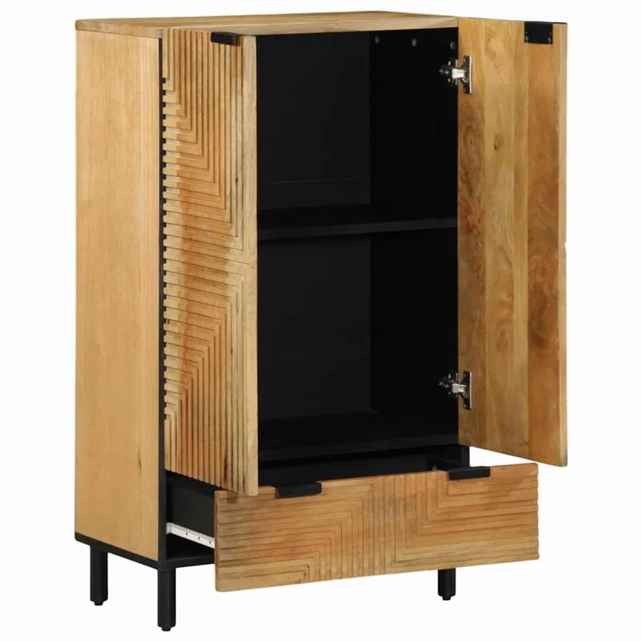 Buffet marron 60x33x100 cm bois de manguier massif - 2