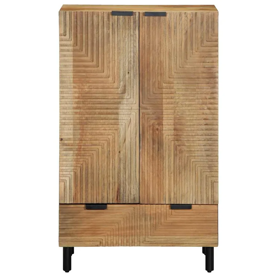 Buffet marron 60x33x100 cm bois de manguier massif - 3