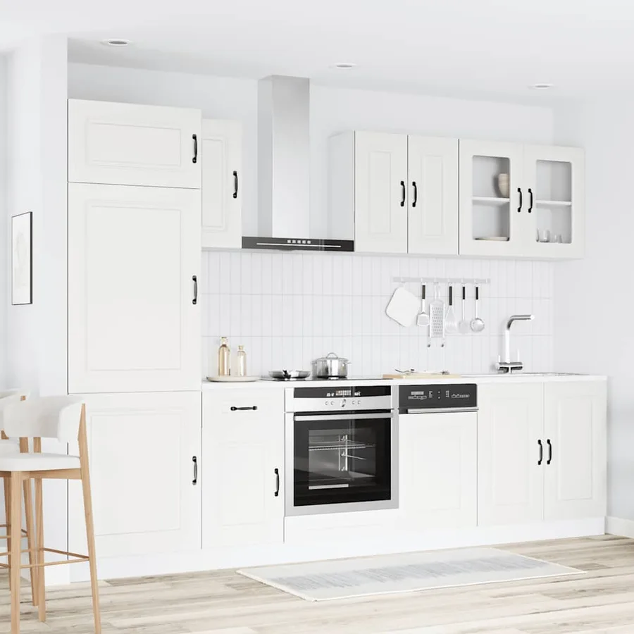 Ensemble d'armoires cuisine 8pcs Kalmar blanc bois d'ingénierie - 3