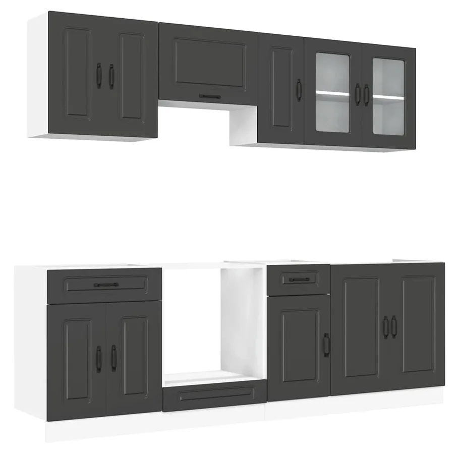 Ensemble d'armoires de cuisine 8 pcs Kalmar bois d'ingénierie - 2