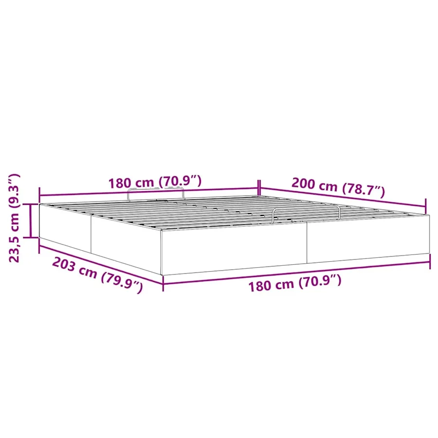 Cadre de lit ottoman sans matelas crème 180x200 cm tissu - 14