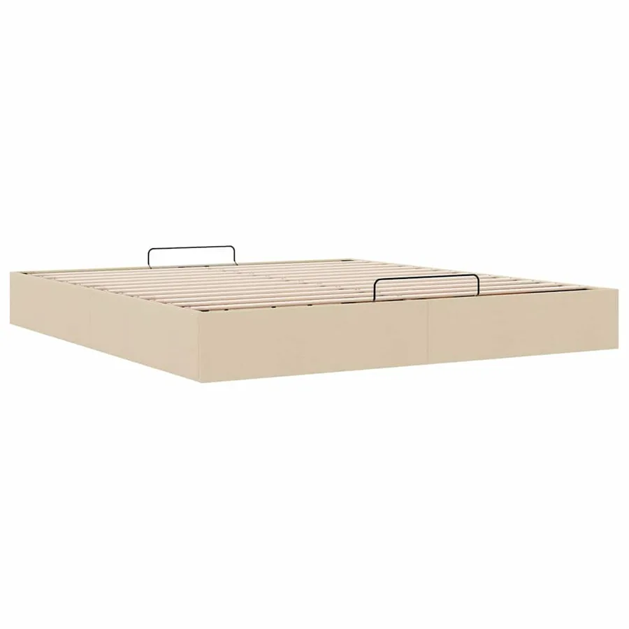 Cadre de lit ottoman sans matelas crème 180x200 cm tissu - 6