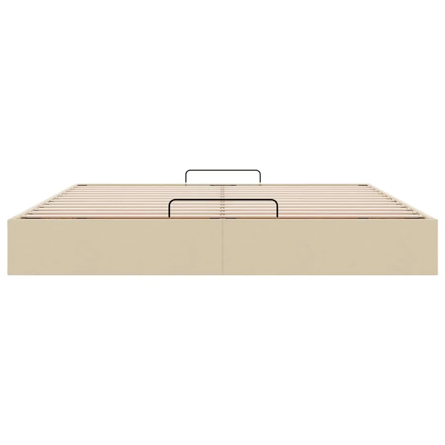Cadre de lit ottoman sans matelas crème 180x200 cm tissu - 7