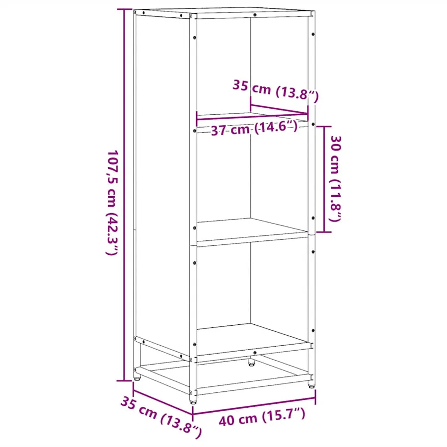 Bibliothèque chêne sonoma 40x35x107,5 cm bois d'ingénierie - 9