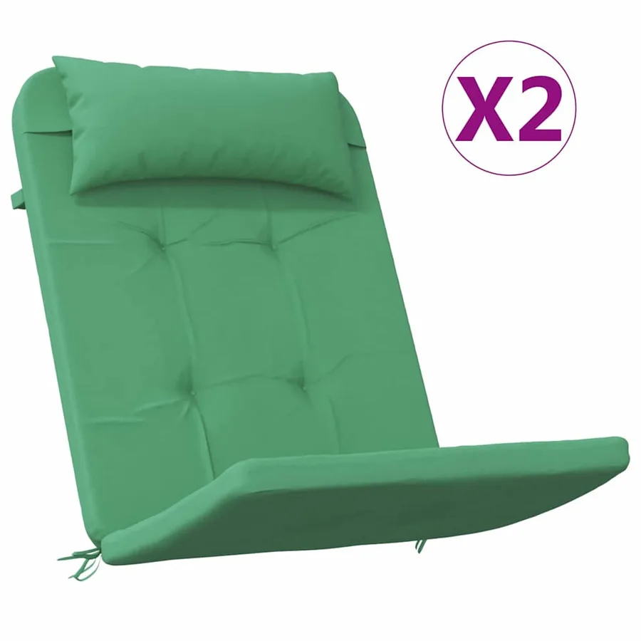 Coussins de chaise Uni 2 pcs Vert 58 x 77 x 4,5 cm Tissu Oxford - 3