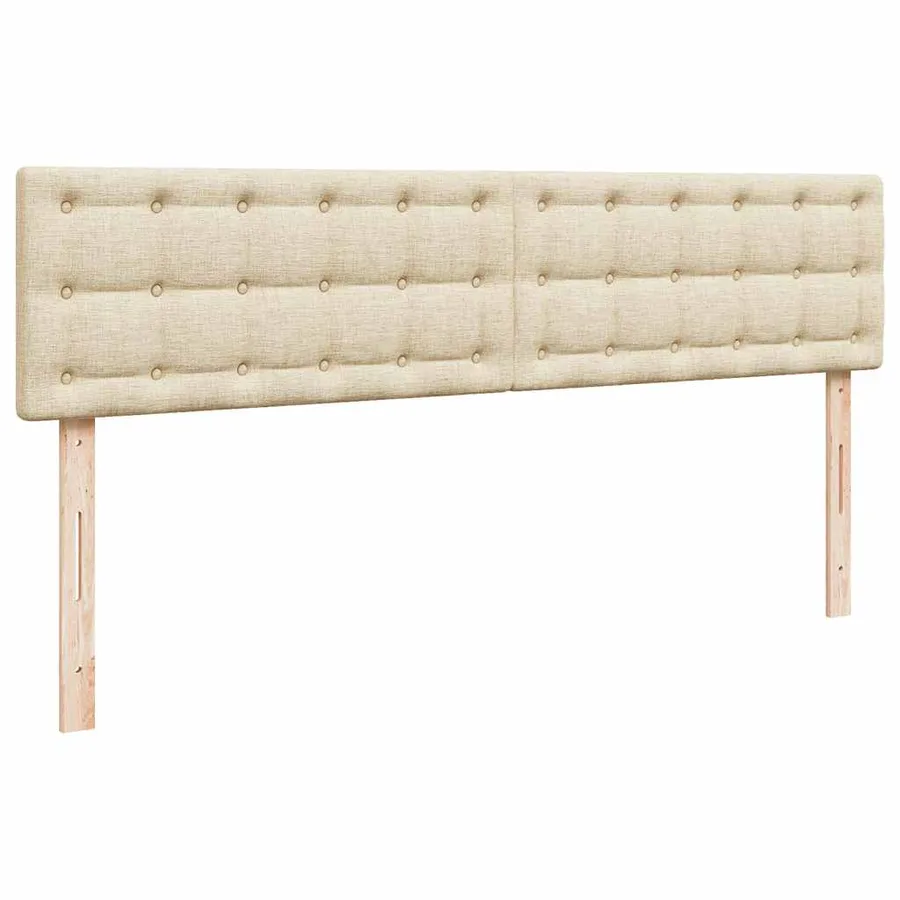 Cadre de lit ottoman avec matelas crème 200x200 cm tissu - 9