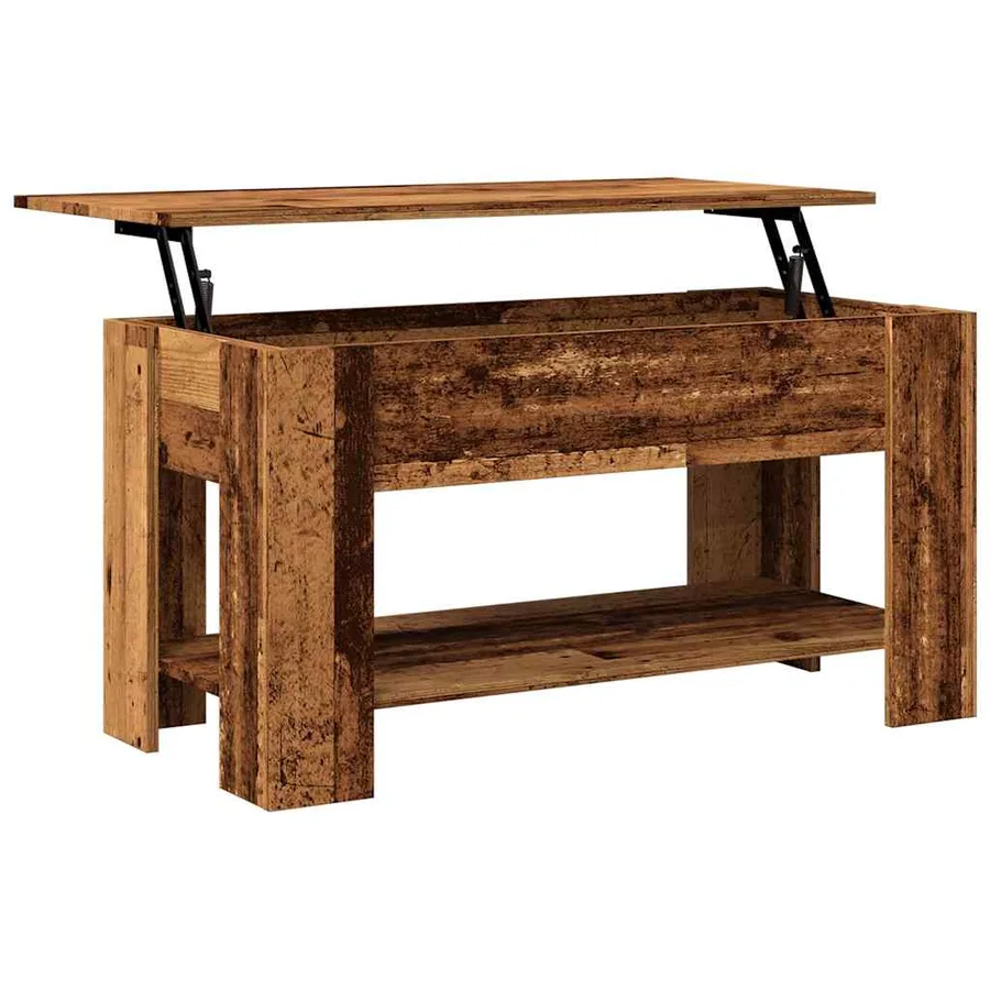 Table basse vieux bois 101x49x52 cm bois d'ingénierie - 10