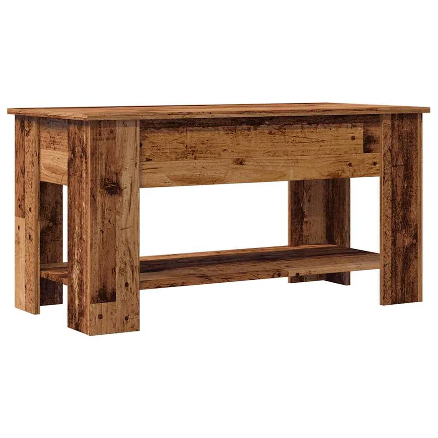 Table basse vieux bois 101x49x52 cm bois d'ingénierie - 6