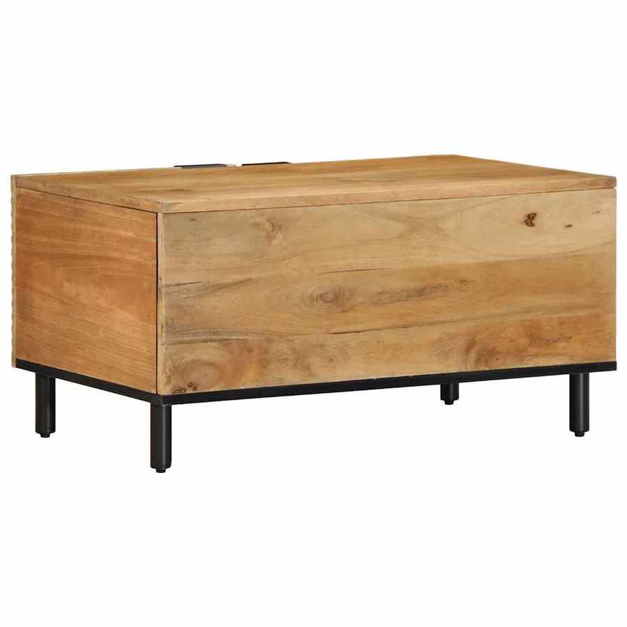 Table basse marron 80x50x40 cm bois de manguier massif - 5