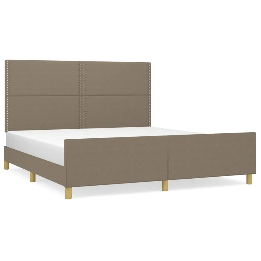 Cadre de lit sans matelas taupe 180x200 cm tissu - 2
