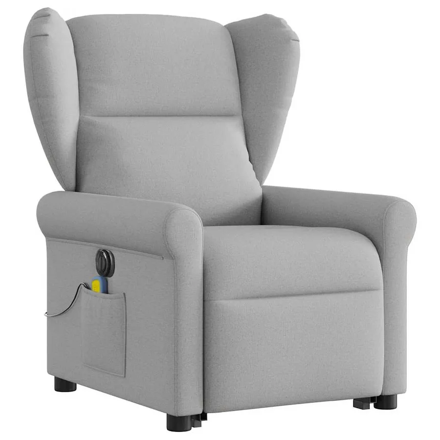 Fauteuil inclinable de massage électrique gris nuage tissu - 3
