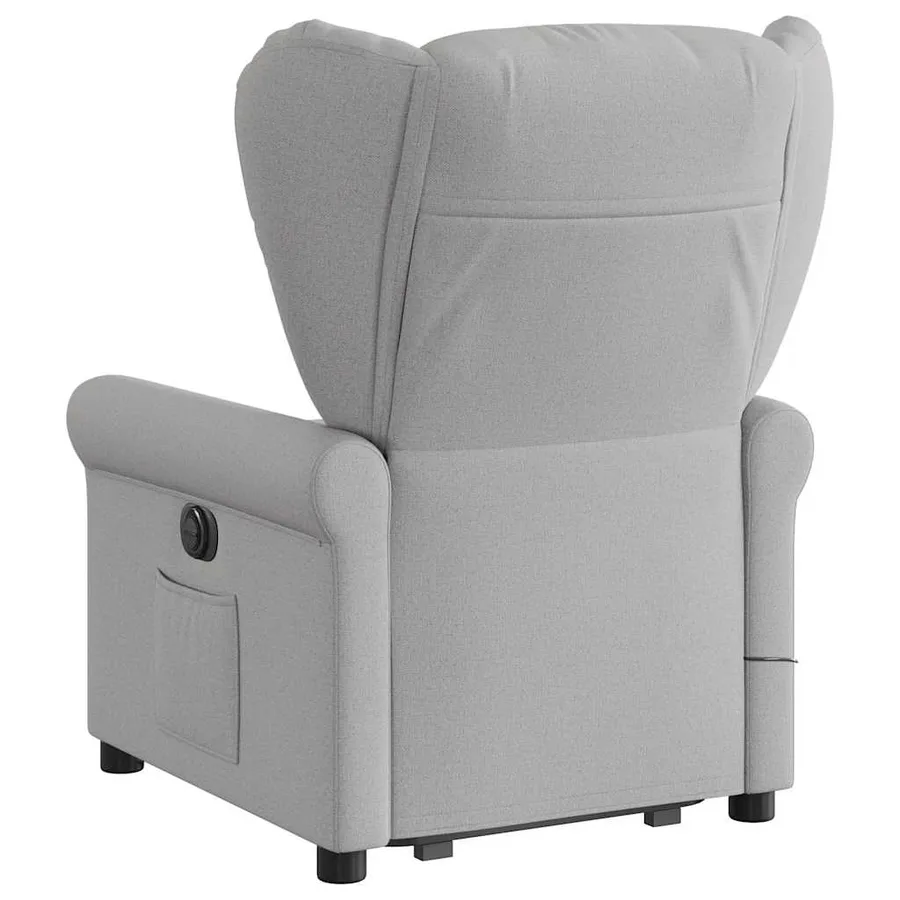 Fauteuil inclinable de massage électrique gris nuage tissu - 6