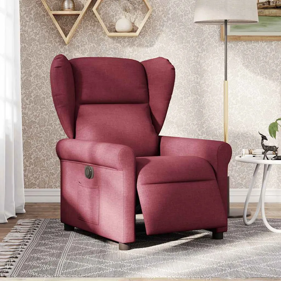 Fauteuil inclinable électrique Rouge bordeaux Tissu - 2