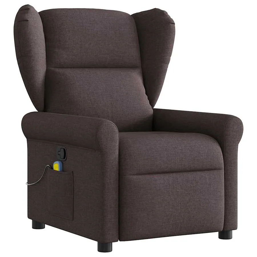 Fauteuil de massage inclinable Marron foncé Tissu - 2