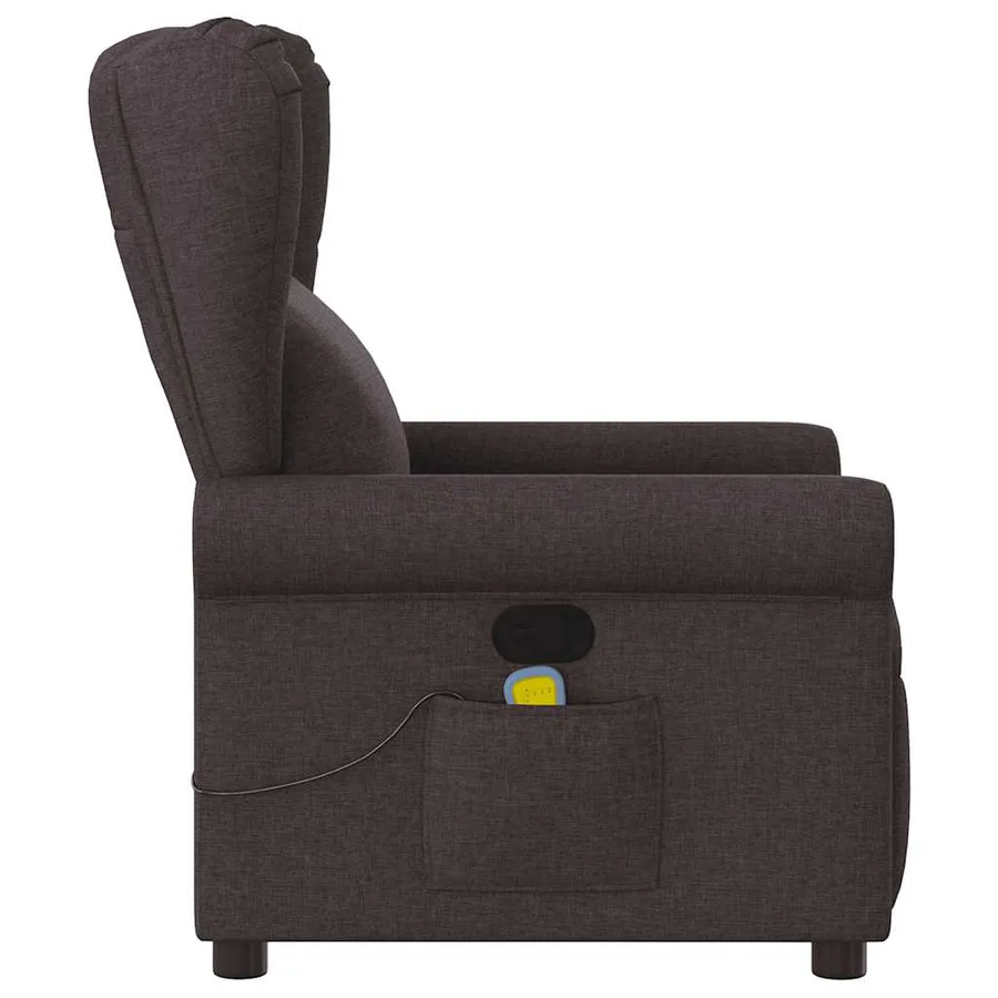 Fauteuil de massage inclinable Marron foncé Tissu - 4
