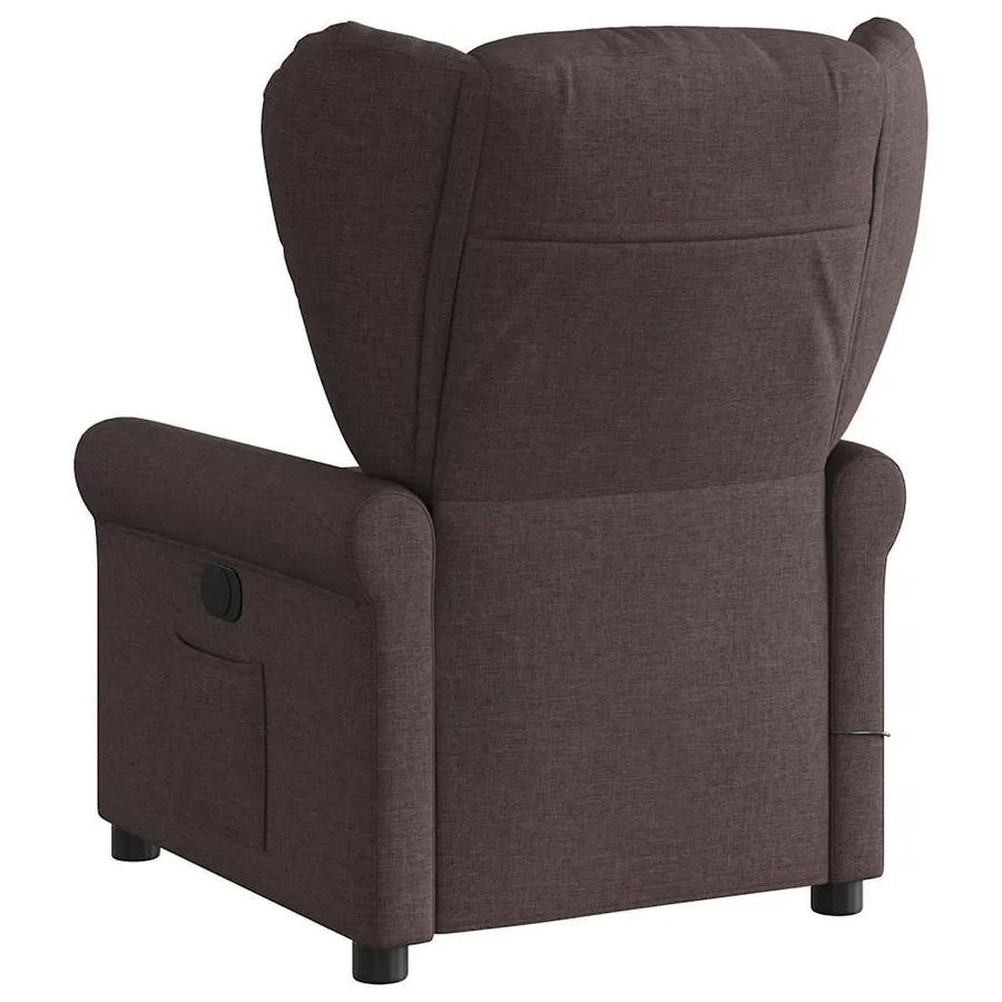 Fauteuil de massage inclinable Marron foncé Tissu - 5