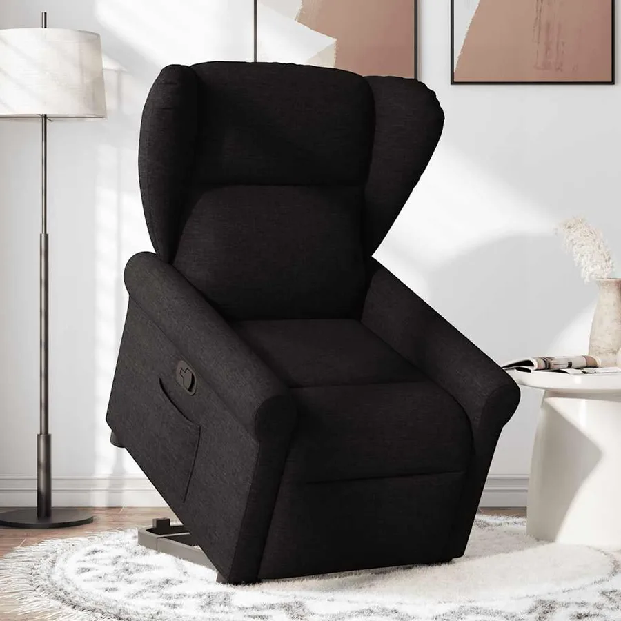 Fauteuil inclinable noir tissu - 2