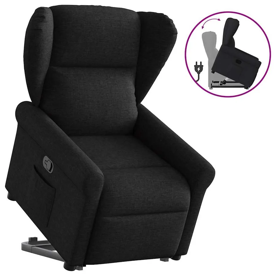 Fauteuil inclinable noir tissu - 9