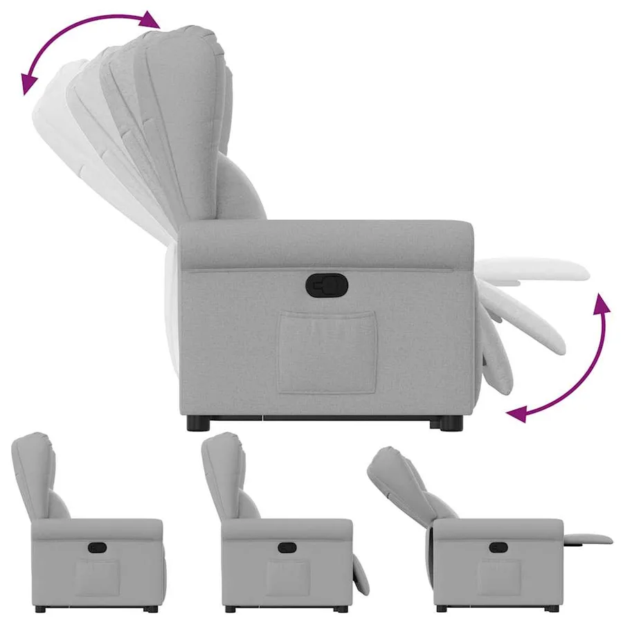 Fauteuil inclinable gris nuage tissu - 7
