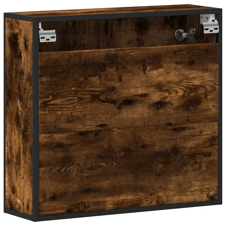Armoire à miroir de salle de bain chêne fumé bois d’ingénierie - 7