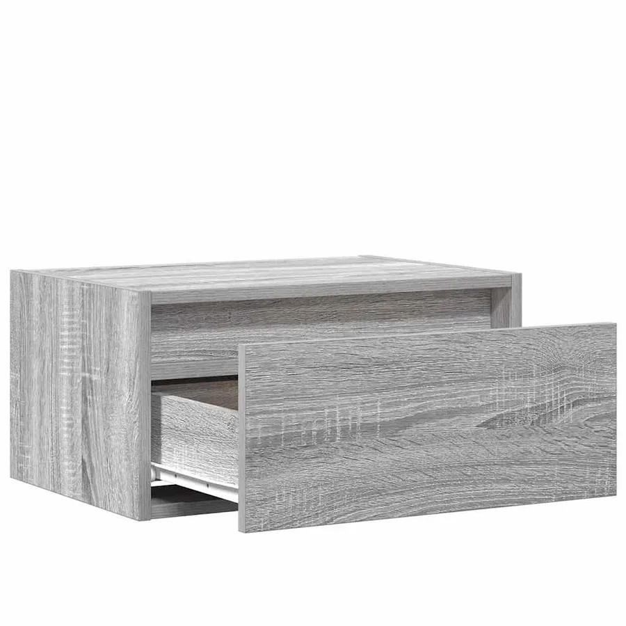 Tables de chevet murales avec lumières LED 2 pcs sonoma gris - 10